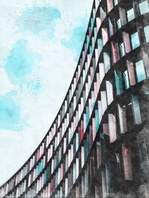 SKETCH ARQUITETONICO PREDIO ONDULADO