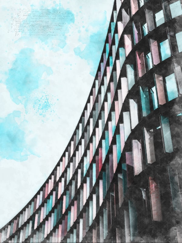 SKETCH ARQUITETONICO PREDIO ONDULADO