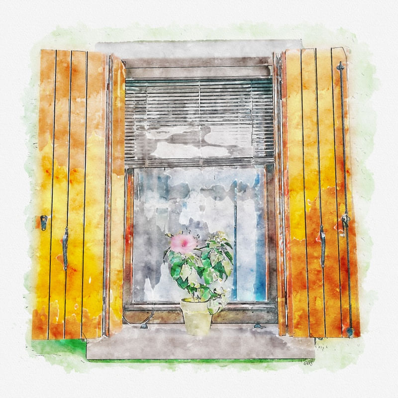 SKETCH JANELA VASO AQUARELA