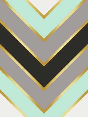 CHEVRON DOURADO AZUL E CINZA
