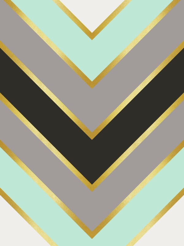 CHEVRON DOURADO AZUL E CINZA