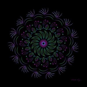 MANDALA PONTILHADA NEON