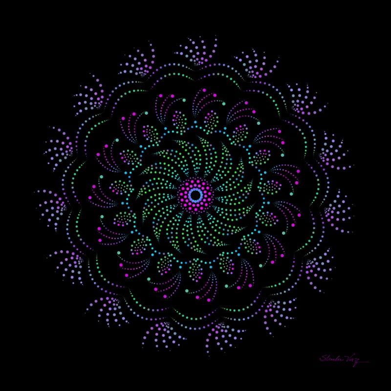 MANDALA PONTILHADA NEON