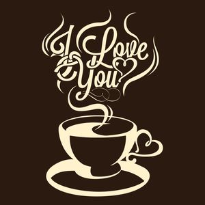 COFFEE I LOVE YOU SQUARE BROWN