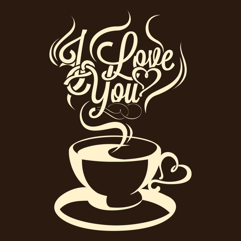 COFFEE I LOVE YOU SQUARE BROWN