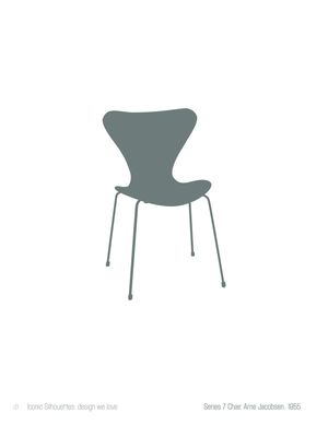 ICONIC SILHOUETTES. DESIGN WE LOVE - SERIES 7 CHAIR, ARNE JACOBSEN-CINZA