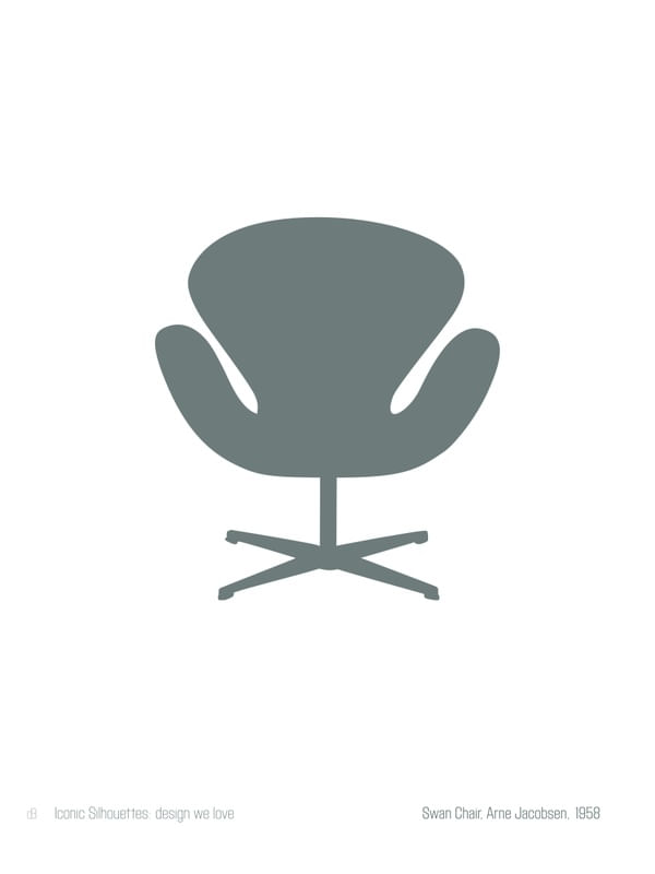 ICONIC SILHOUETTES. DESIGN WE LOVE - SWAN CHAIR, ARNE JACOBSEN-CINZA