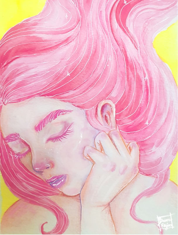 ROSE GIRL WATERCOLOR
