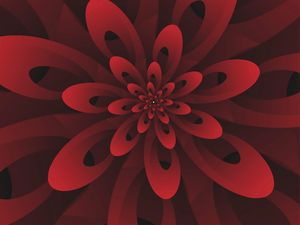 ABSTRACT DIGITAL MODERN RED FLORAL