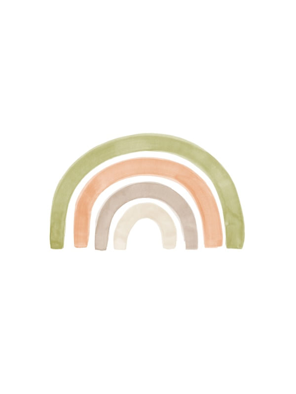 ARCO-ÍRIS AQUARELA EM TONS DE TERRA