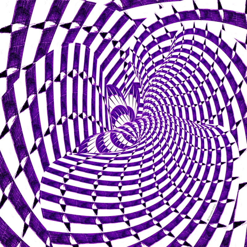 ESPIRAL LILÁS E BRANCO