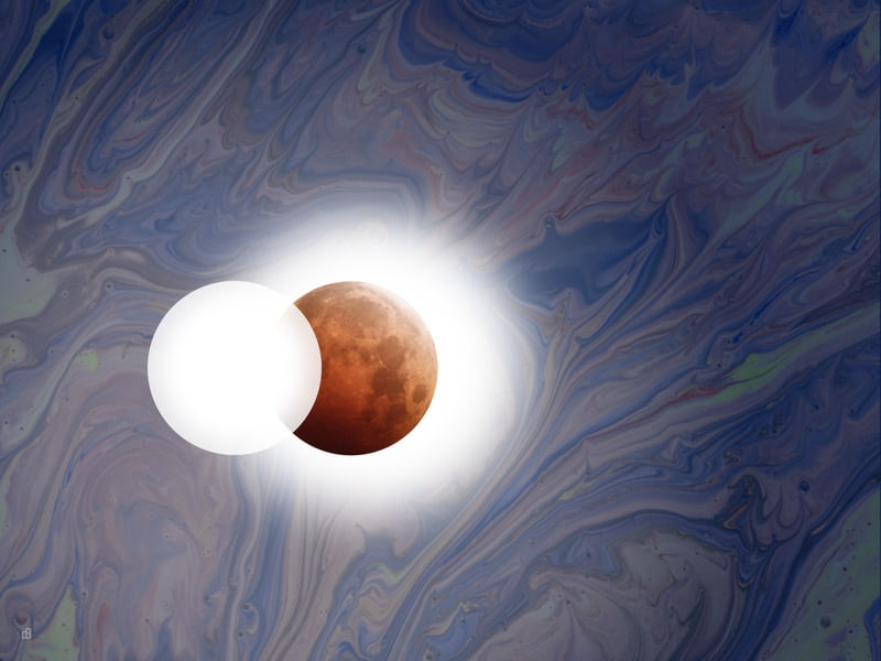 ECLIPSE VENEZIANO - BRANCO, LUA LARANJA