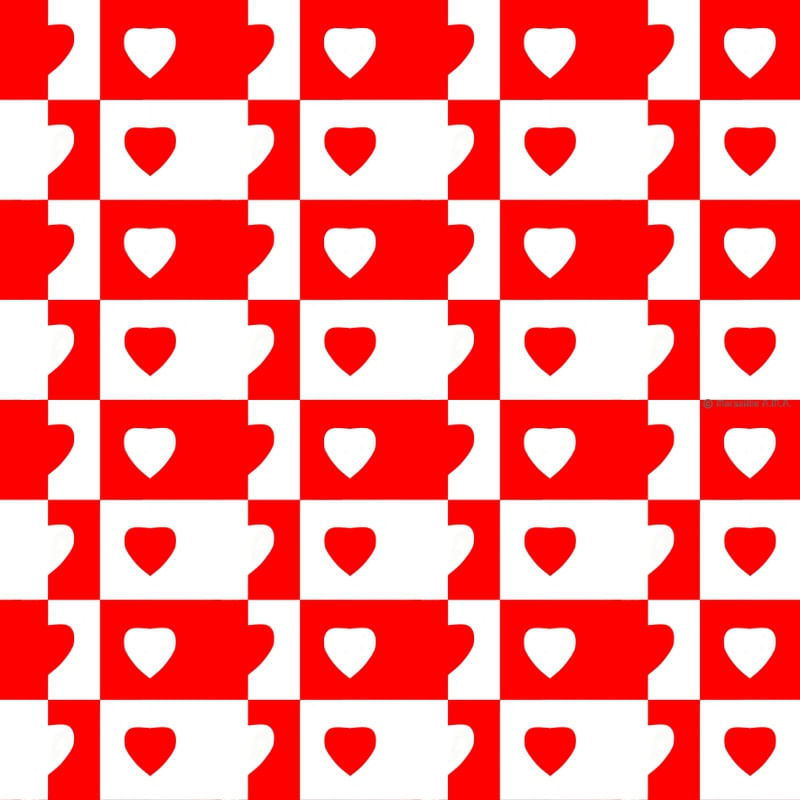 CORAÇÕES 2020 PADRÃO VERMELHO E BRANCO
