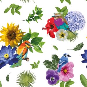 FLORAL COM PASSAROS