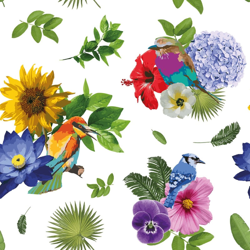 FLORAL COM PASSAROS