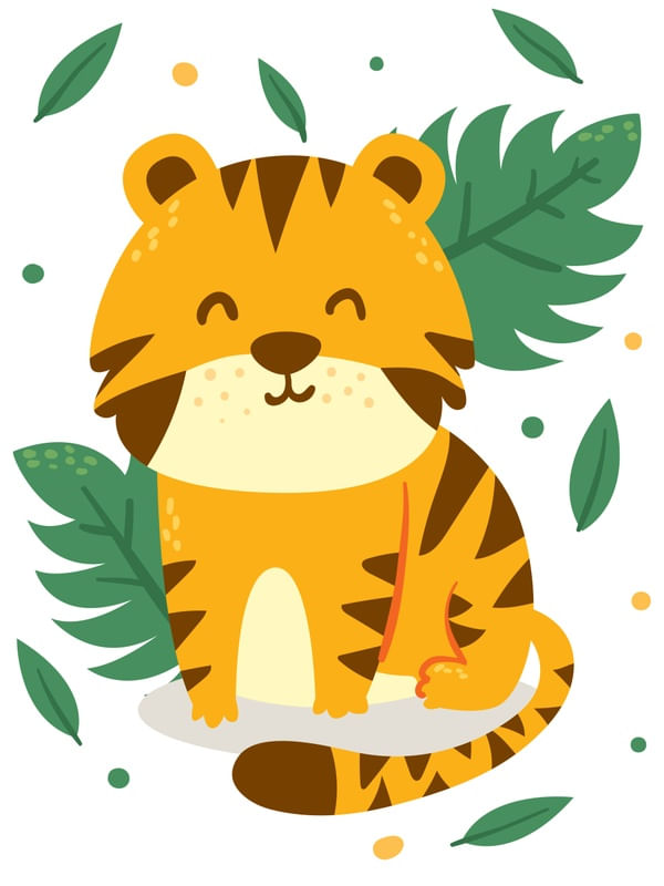 ARTE INFANTIL TIGRE SAFARI