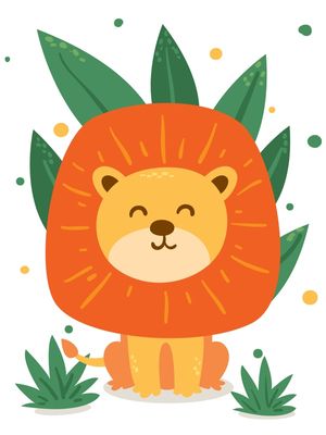 ARTE INFANTIL LEÃO SAFARI
