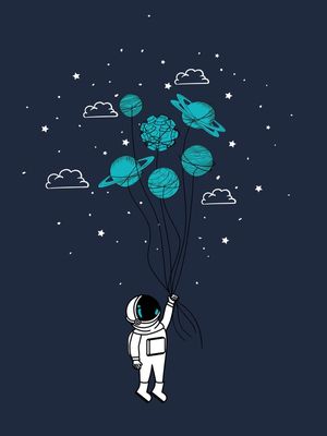 ARTE INFANTIL ASTRONAUTA E PLANETAS