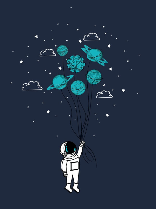 ARTE INFANTIL ASTRONAUTA E PLANETAS