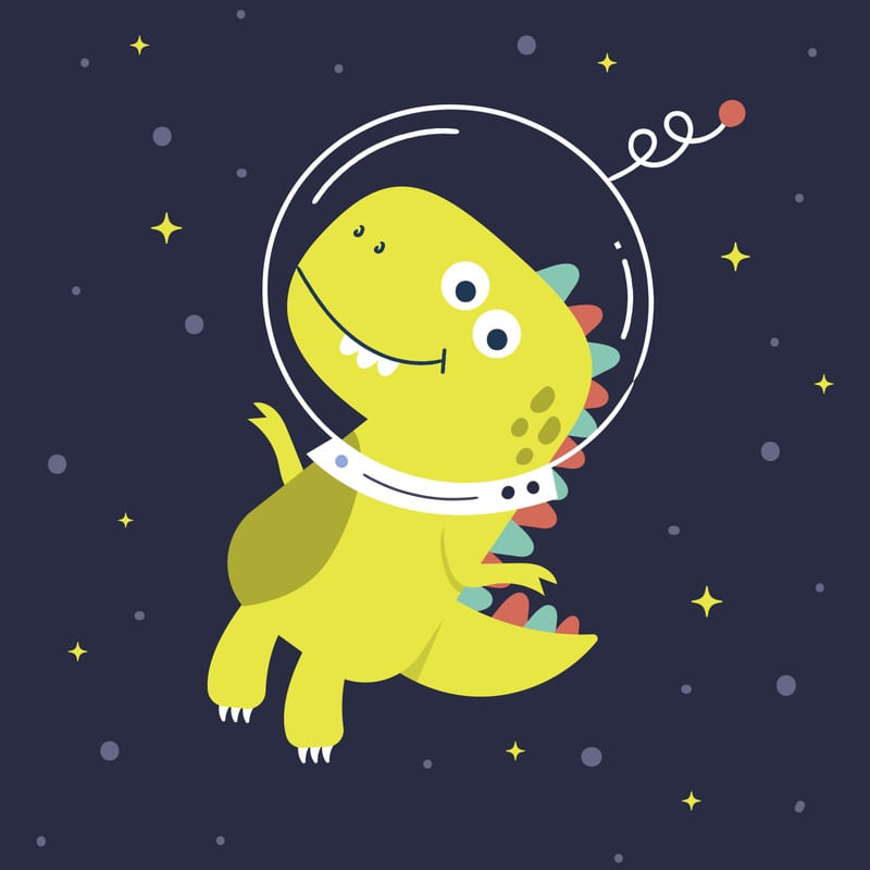 ARTE INFANTIL DINO ASTRONAUTA