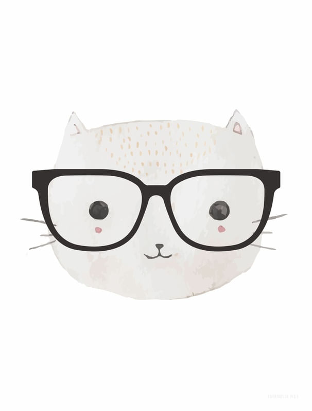 GATO GEEK AQUARELA