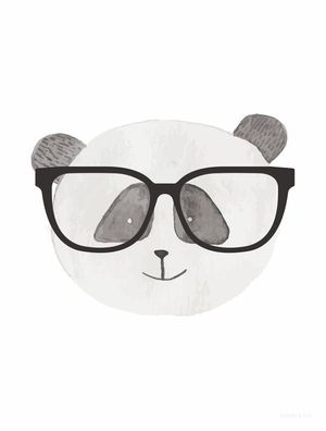 PANDA GEEK AQUARELA