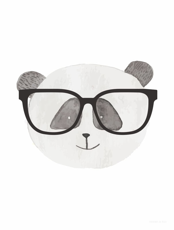 PANDA GEEK AQUARELA