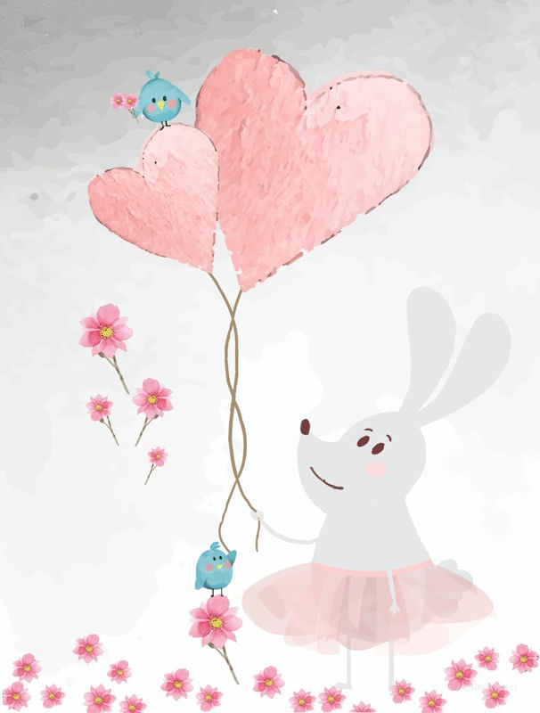 COELHINHA BAILARINA AQUARELA