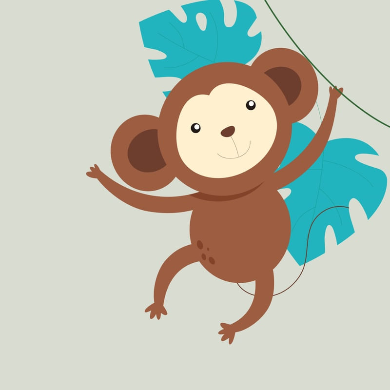 ARTE INFANTIL SAFARI MACACO