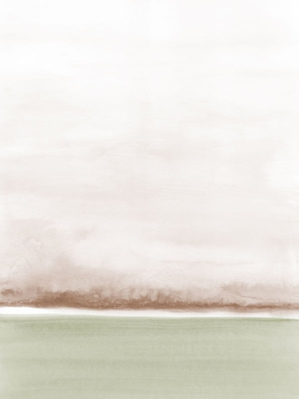PAISAGEM EM AQUARELA SÉPIA E AZEITONA