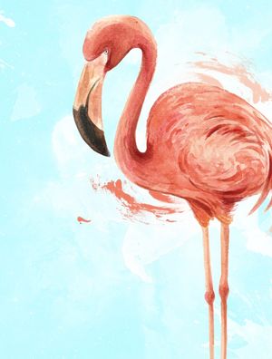 FLAMINGO AQUARELADO