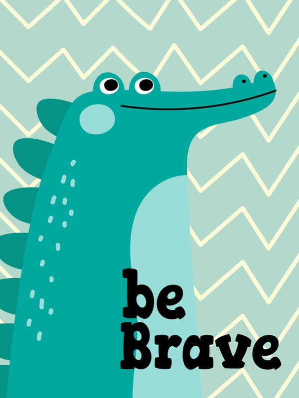 ARTE INFANTIL JACARÉ BE BRAVE