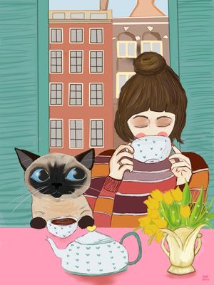 CAFÉ COM GATO