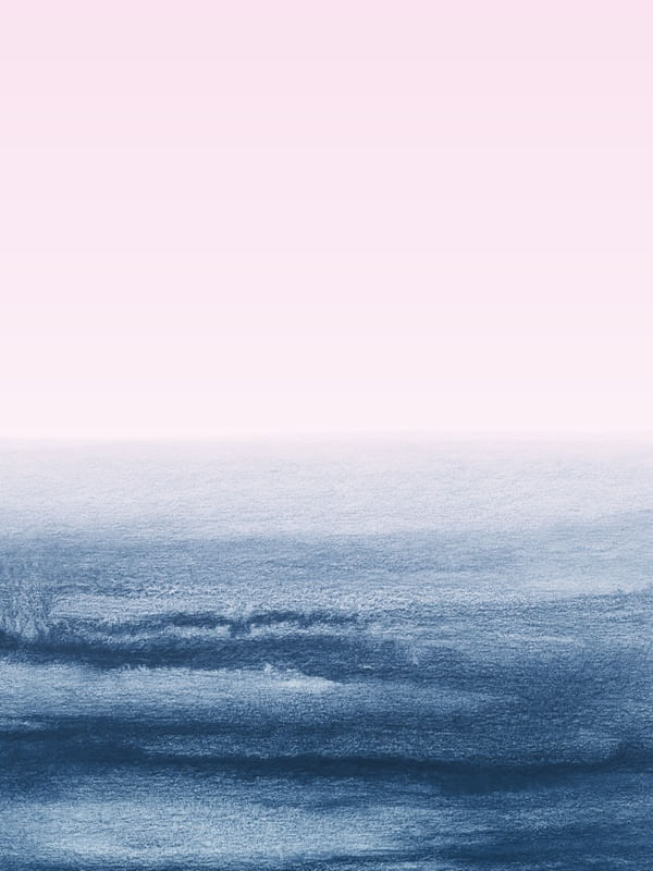 PAISAGEM EM AQUARELA AZUL E ROSA - 2/2