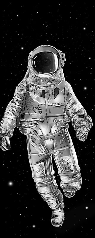 ASTRONAUTA EM PRETO E BRANCO (2)