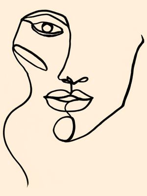 FACES 1, MINIMALIST LINE DRAWING
