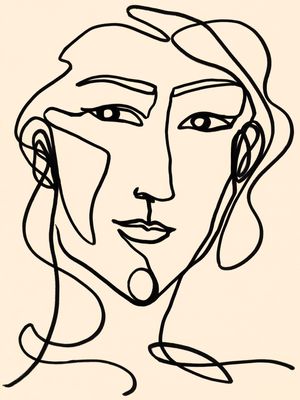 FACES 4, MINIMALIST LINE DRAWING