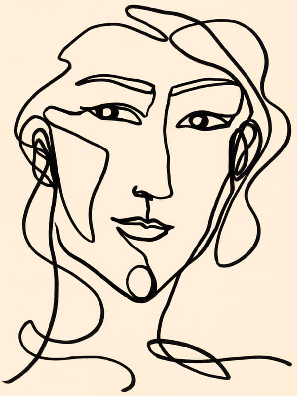 FACES 4, MINIMALIST LINE DRAWING