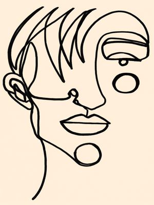 FACES 5, MINIMALIST LINE DRAWING