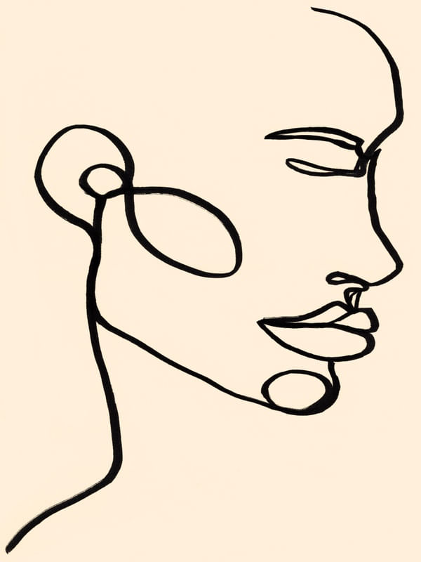FACES 6, MINIMALIST LINE DRAWING