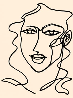 FACES 8, MINIMALIST LINE DRAWING