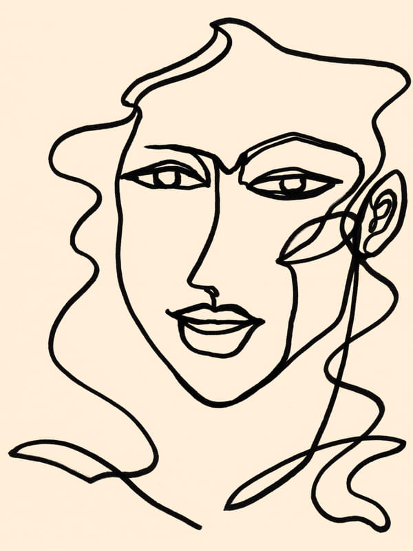 FACES 8, MINIMALIST LINE DRAWING