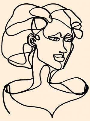 FACES 9, MINIMALIST LINE DRAWING