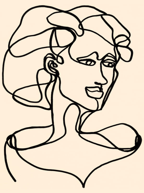 FACES 9, MINIMALIST LINE DRAWING