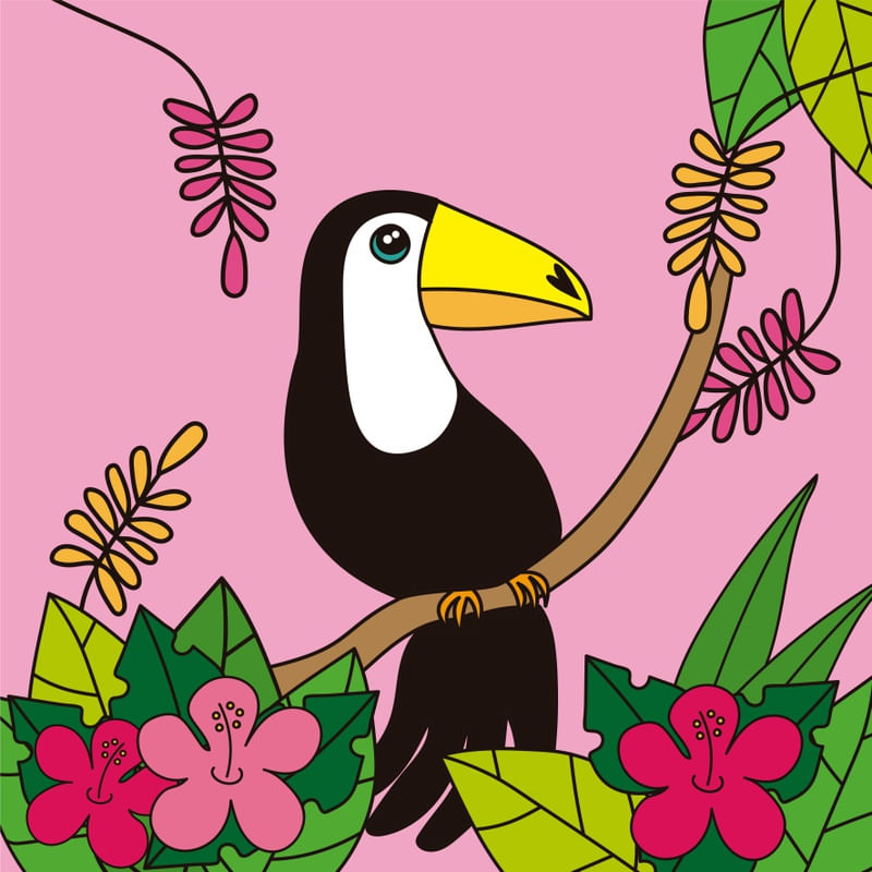 TUCANO NO JARDIM ROSA
