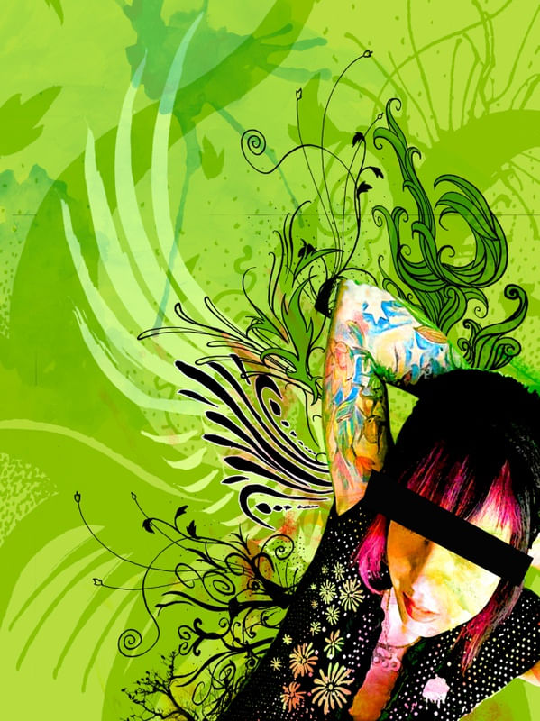 ANJO COM FUNDO VERDE