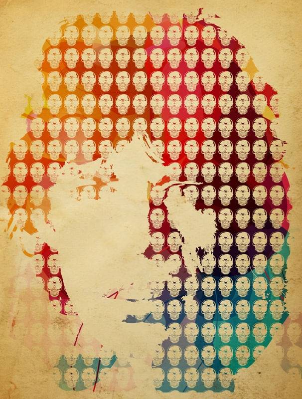 Quadro Decorativo SKULLS MICK JAGGER