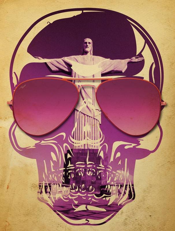 Quadro Decorativo SKULL CRISTO REDENTOR