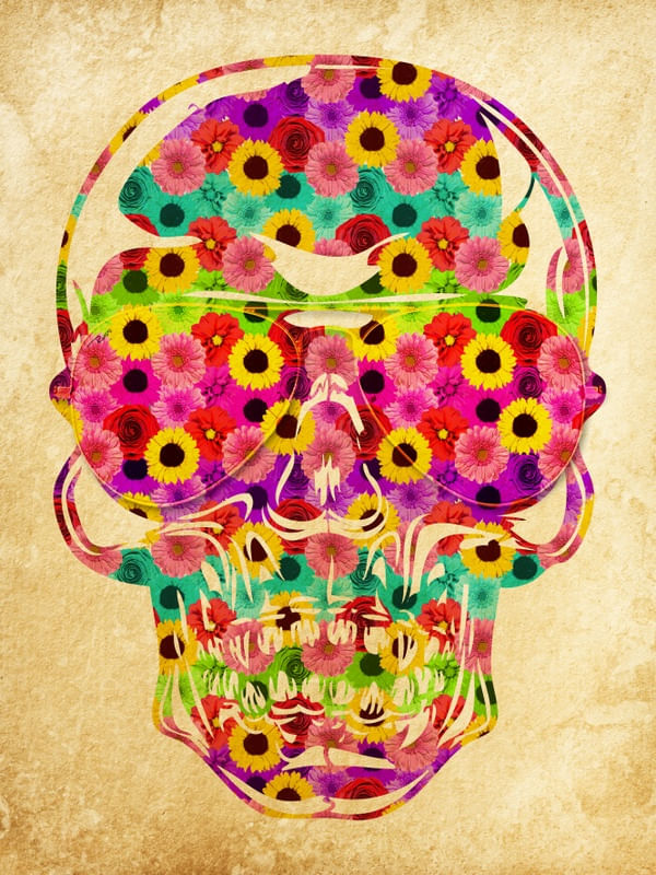 SKULL COLOR FLOWERS