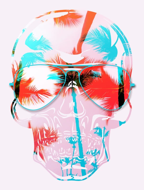 SKULL COCONUT PALM TREE